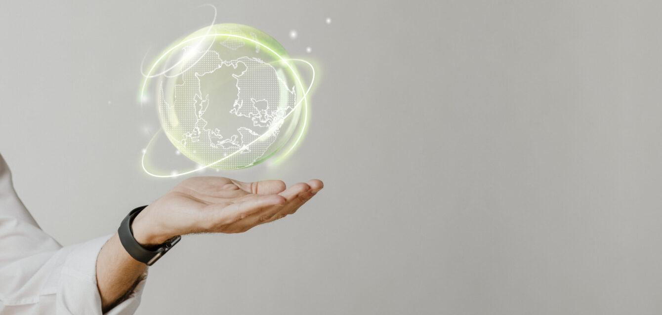 Global environmental sustainability background green technology