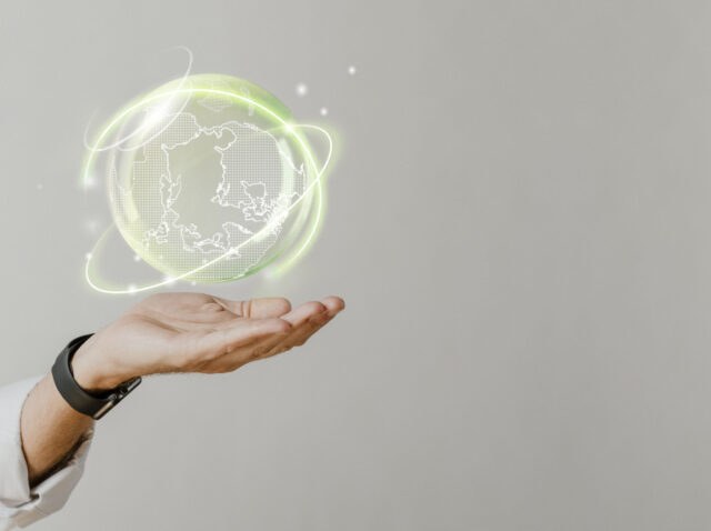 Global environmental sustainability background green technology