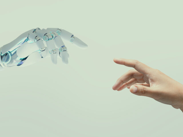 Technology Human Touch Background, Modern Remake of the Creation - Modificata